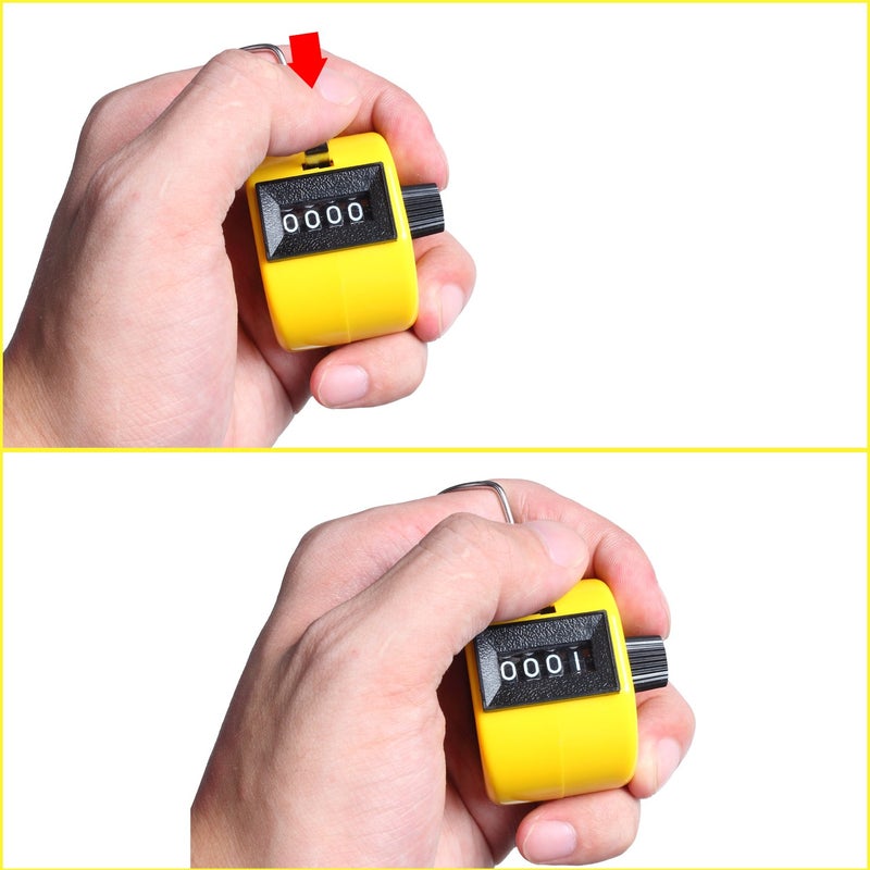 ewinever 3-Pack Handheld Tally Counter 4 Digit Mechanical Palm Clicker Counter, Number Counter/Pitchers Scores Counter/Crochet Stitch Counters and Other Sport Event - Image 4